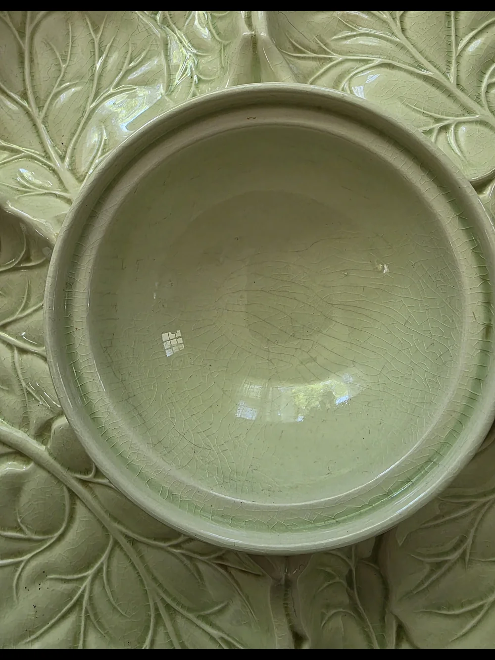 Rare Artichoke & Leaf Serving Platter Dip Tray California Pottery Vintage